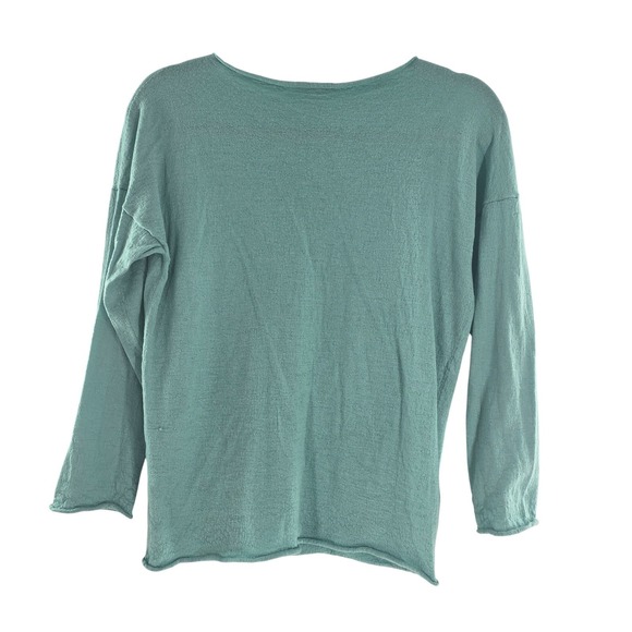 Franck Namani Cashmere  Silk Blend Sweater Size 46 Aqua Made in Italy - Picture 7 of 8